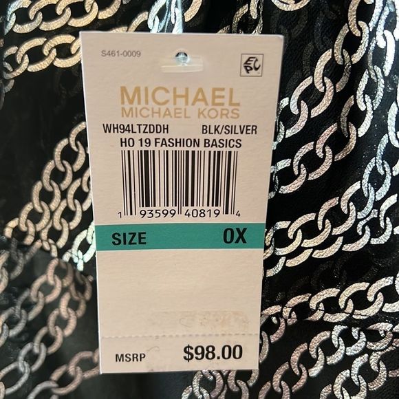 Michael Michael Kors Black and Silver Chain Blouse Sz OX - Picture 4 of 4